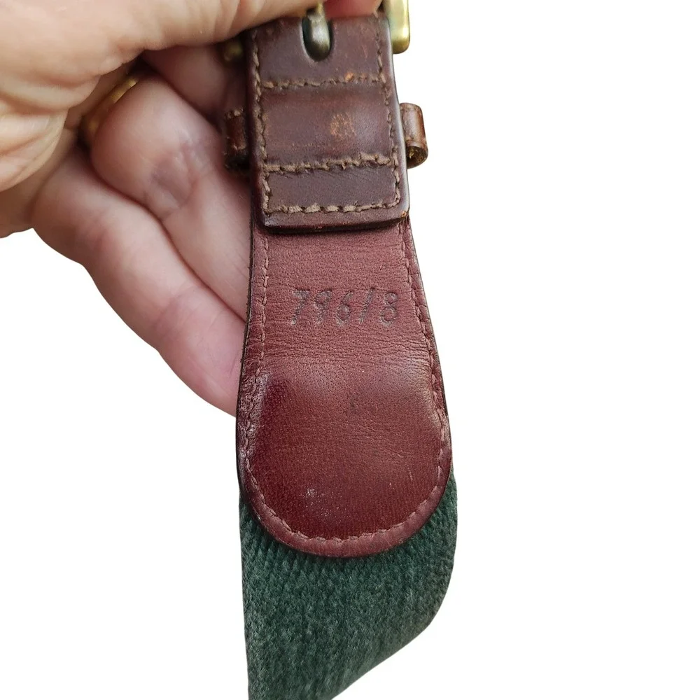 Ducks Outdoor Mens Woven Hunter Green Ribbon Belt Mallard Duck Leather USA 38